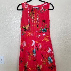 Liz Claiborne Coral Pleated Sleeveless Dress Size 10P